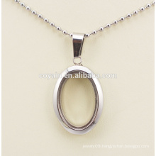 Top quality steel photo frame locket pendant oval photo frame pendant for women